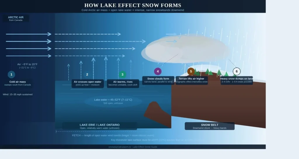 Lake Effect Snow – What It Is, How It Forms, and Where It Hits 2 formation of lake effect snow