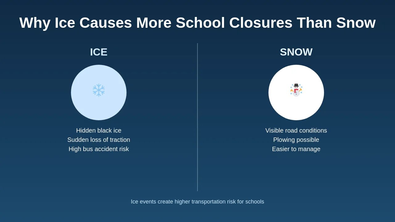 Why Ice Causes More School Closures Than Snow